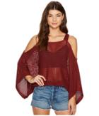 Bishop + Young Ana Cold Shoulder Sweater (burgundy) Women's Sweater