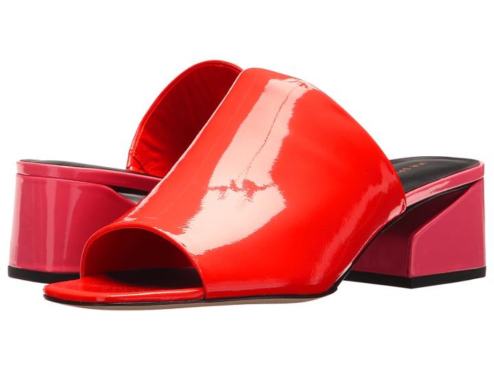 Via Spiga Porter (hot Orange Leather) Women's Slide Shoes