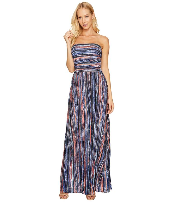 Three Dots Strapless Maxi Dress (night Iris Combo) Women's Dress