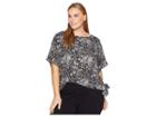 Michael Michael Kors Plus Size Paisley Fun Remix Top (black/gunmetal) Women's Clothing