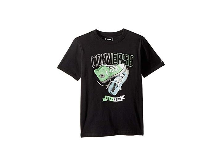 Converse Kids Remixed Chuck Tee (big Kids) (black) Boy's T Shirt