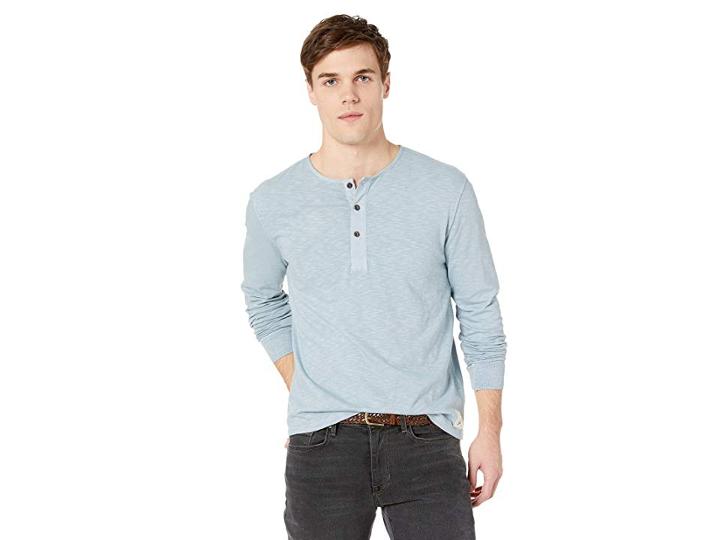 Frye Jimmy Slub Henley (arona Blue) Men's Clothing