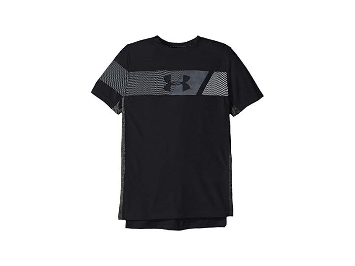 Under Armour Kids Threadborne Tech Tee (big Kids) (black/black/steel) Boy's T Shirt