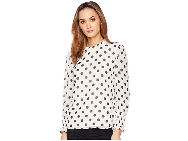 Vince Camuto Long Sleeve Smock Cuff Spotlight Melody Blouse (antique White) Women's Blouse