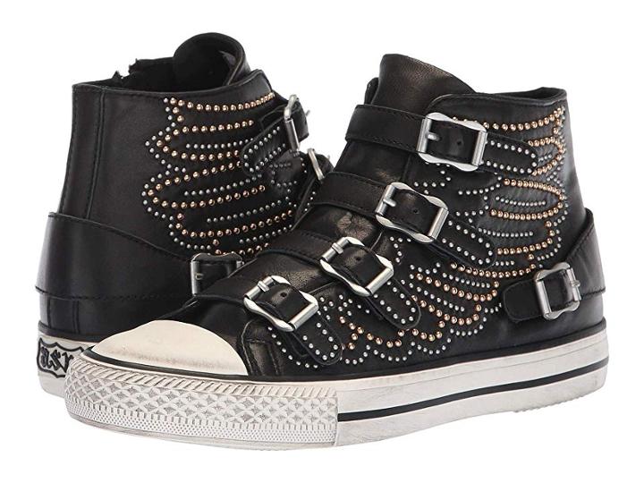 Ash Verso (nappa Wax Black/rose Gold/antic Silver Studs) Women's Shoes
