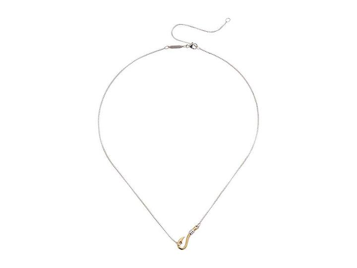 Alex And Ani 19 Charity By Design, Fish Hook Adjustable Two-tone Necklace (silver) Necklace