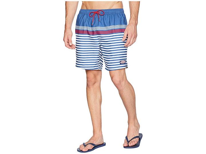 Vineyard Vines Summerall Stripe Chappy Swim Trunks (moonshine) Men's Swimwear