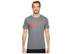 Nike Hangtag Swoosh Tee (charcoal Heather/university Red) Men's T Shirt