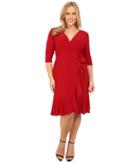 Kiyonna Whimsy Wrap Dress (red-y For Love) Women's Dress