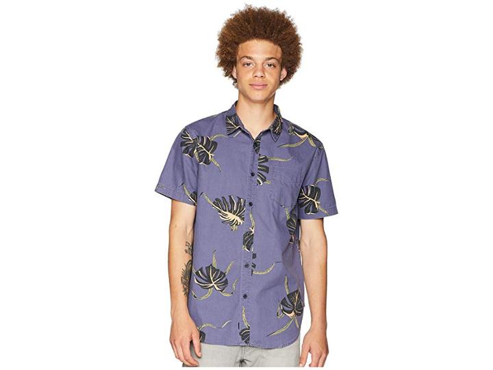 Globe Pointer Short Sleeve Shirt (moonlight Blue) Men's Clothing