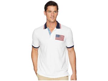 Polo Ralph Lauren American Flag Pique Polo (white) Men's Clothing