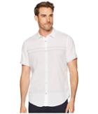 Calvin Klein Jeans Short Sleeve Roll Up Engineered Button Down (white Wash) Men's Short Sleeve Button Up