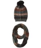 Steve Madden Night Wanderer Mixed Yarn Two-piece Set (army Green) Scarves