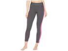 Adidas Essential 3-stripe Tights (dark Grey Heather/real Magenta) Women's Casual Pants