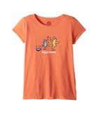 Life Is Good Kids Happy Dance Crusher Tee (little Kids/big Kids) (fresh Coral) Girl's T Shirt