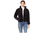 Juicy Couture Track Velour Solid Quilted Puffer Jacket (pitch Black) Women's Coat