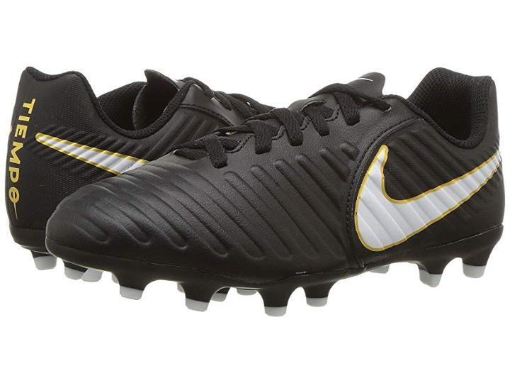 Nike Kids Tiempo Rio Iv Firm Ground Soccer Boot (toddler/little Kid/big Kid) (black/white/black) Kids Shoes