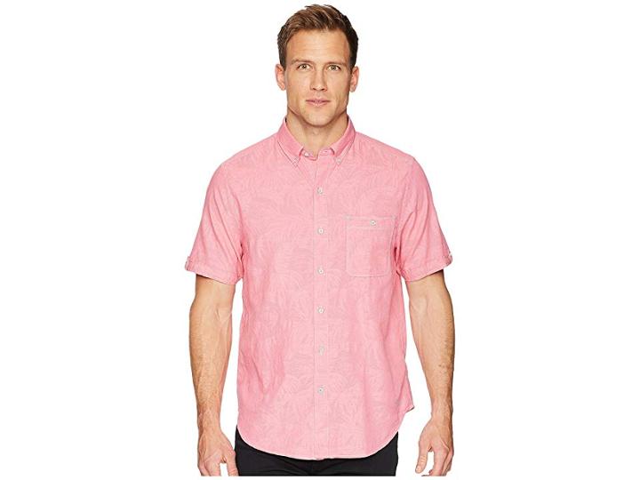 Tommy Bahama Desert Fronds Camp Shirt (bright Rose) Men's Clothing