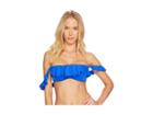 Polo Ralph Lauren Modern Solids Ruffle Ots Underwire Bikini Top (blue) Women's Swimwear