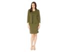 Le Suit Novelty Fly Away Jacket With Sheath Dress (loden) Women's Suits Sets