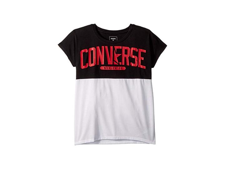 Converse Kids Splice Tee (big Kids) (black) Girl's Clothing