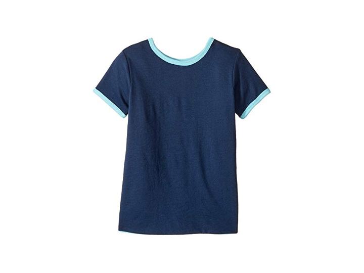 4ward Clothing Four-way Reversible Short Sleeve Scoop Jersey Top (little Kids/big Kids) (sky/navy) Girl's T Shirt