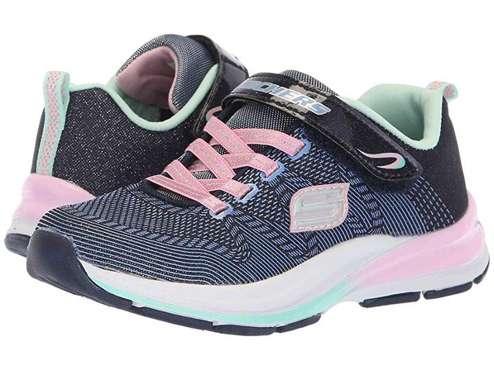Skechers Kids Double Strides Duo Dash 81459l (little Kid/big Kid) (navy/pink) Girl's Shoes