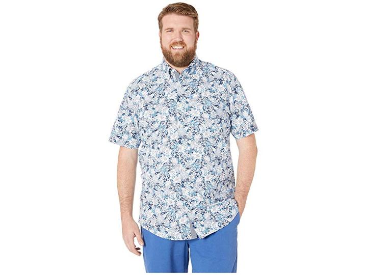 Nautica Big & Tall Big Tall Casual Print Woven (alaskan Blue) Men's Clothing