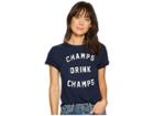 The Original Retro Brand Champs Drinks Champs Short Sleeve Slub T-shirt (navy) Women's T Shirt