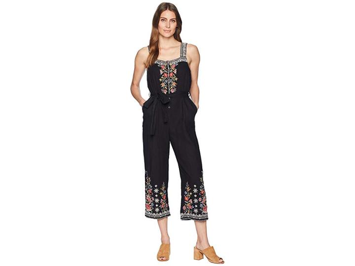 Johnny Was Hazelton Cropped Jumpsuit (black) Women's Jumpsuit & Rompers One Piece