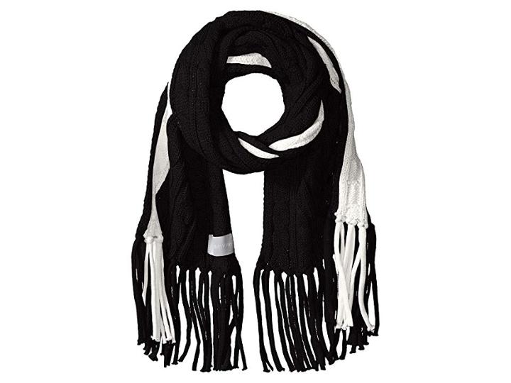 Calvin Klein Color Block Cable Scarf (black) Scarves