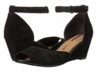 Clarks Flores Raye (black Suede) Women's Wedge Shoes