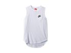 Nike Kids Nsw Muscle Tank Top (little Kids/big Kids) (white/black) Girl's Sleeveless