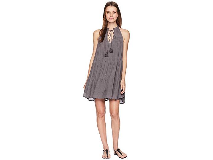 American Rose Landry Sleeveless Dress With Tassels (charcoal) Women's Dress