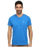 U.s. Polo Assn. V-neck Short Sleeve T-shirt (blue Tile) Men's Short Sleeve Pullover