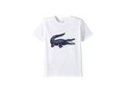 Lacoste Kids Sport Croc Graphic Tee (little Kids/big Kids) (white/navy Blue) Boy's T Shirt