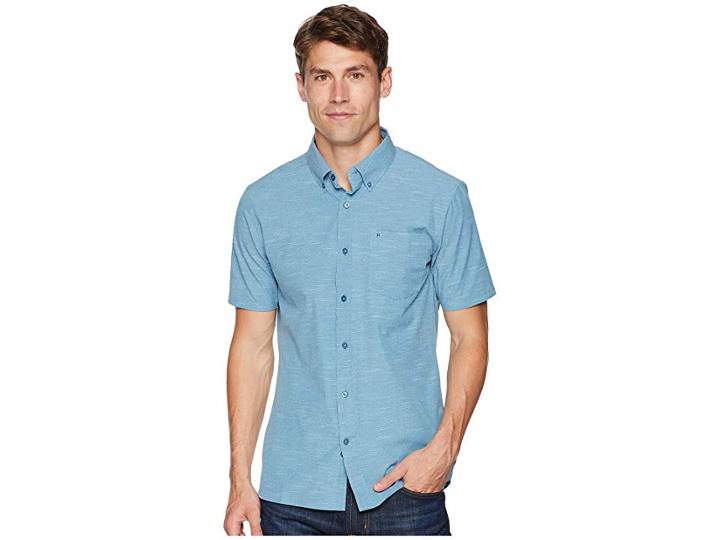 Hurley Alchemy Short Sleeve Woven (noise Aqua) Men's Clothing