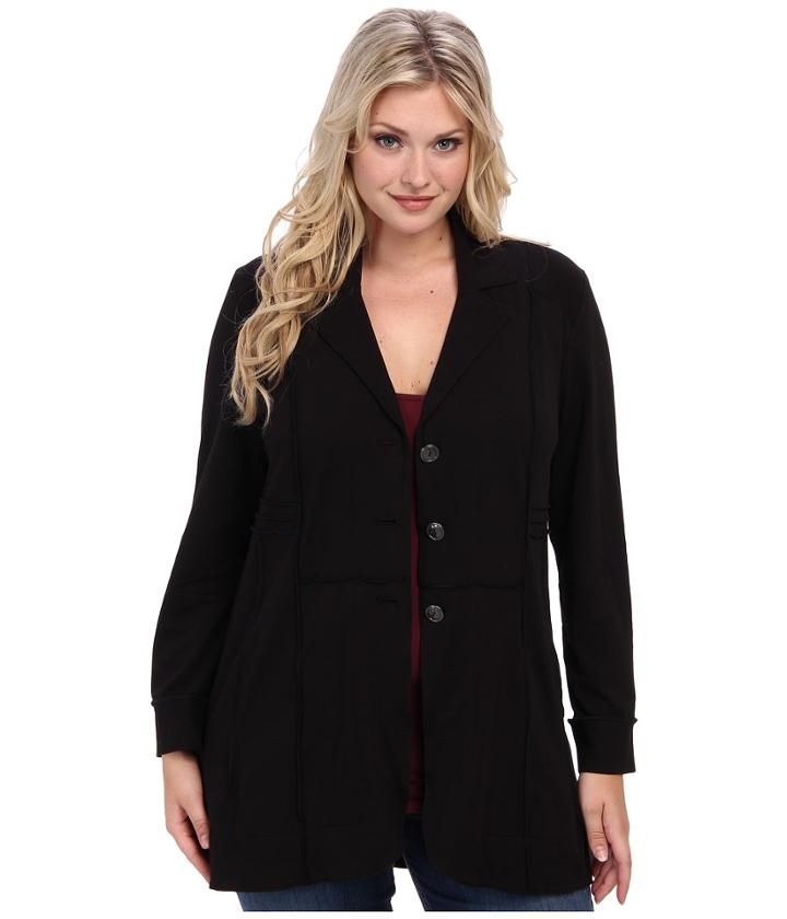 Nic+zoe Plus Size Seamed Riding Jacket (black Onyx 1) Women's Coat