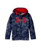 Under Armour Kids Utility Camo Big Logo Hoodie (little Kids/big Kids) (midnight Navy) Boy's Sweatshirt
