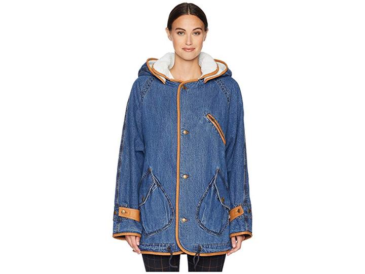 Mcq Denim Parka (vintage Wash Blue) Women's Coat