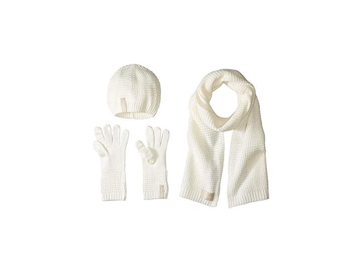 Calvin Klein Three-piece Waffle Knit Set (cream) Scarves
