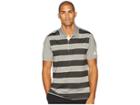 Adidas Golf Ultimate Rugby Stripe Polo (grey Three/carbon Heather) Men's Clothing