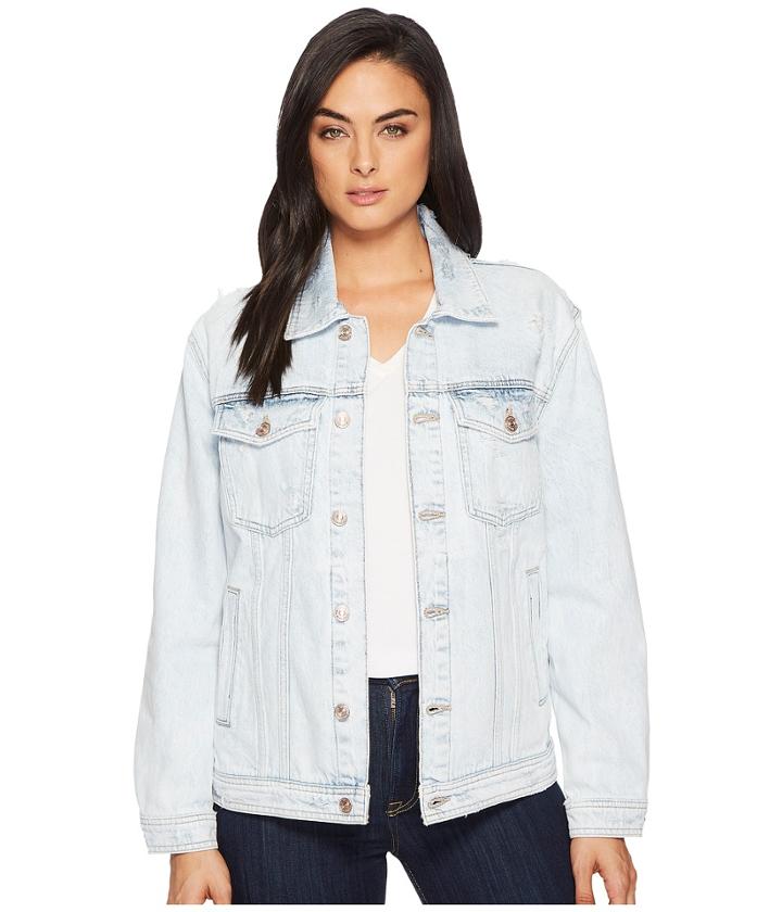 7 For All Mankind Oversized Boyfriend Jacket (desert Sun Bleached 9) Women's Coat