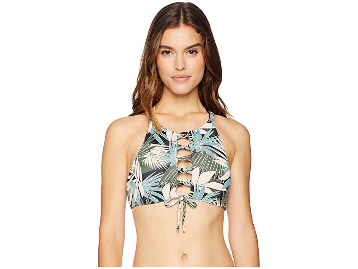 Roxy Printed Strappy Love Bustia Top (thyme Canopy Palm) Women's Swimwear