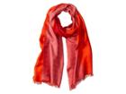Tory Burch Color Block Traveler Oblong Scarf (brilliant Red) Scarves