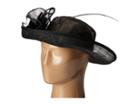 San Diego Hat Company Drs1002 Straw Kettle Brim Dress/derby Hat With Feathered Floral Detail (black) Dress Hats