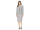 Le Suit Three-button Shawl Collar Jacket Skirt Suit (white/black) Women's Suits Sets