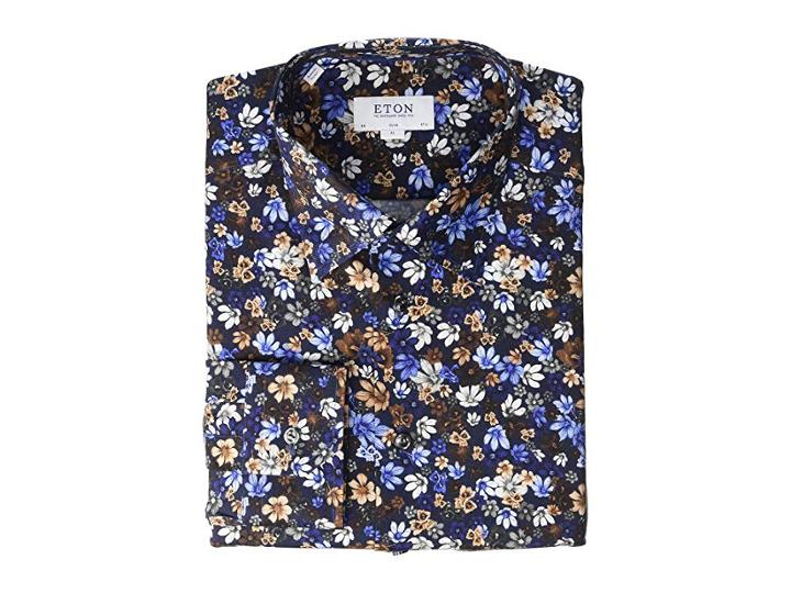 Eton Slim Fit Floral Print Shirt (blue) Men's Clothing