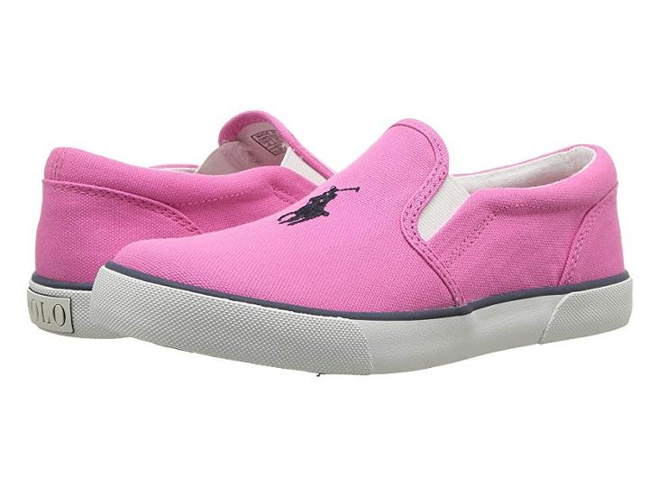 Polo Ralph Lauren Kids Bal Harbour Ii (little Kid) (baja Pink Canvas/navy Pony Player) Boy's Shoes