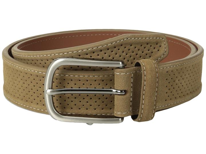 Johnston & Murphy Perforated Suede (tan) Men's Belts